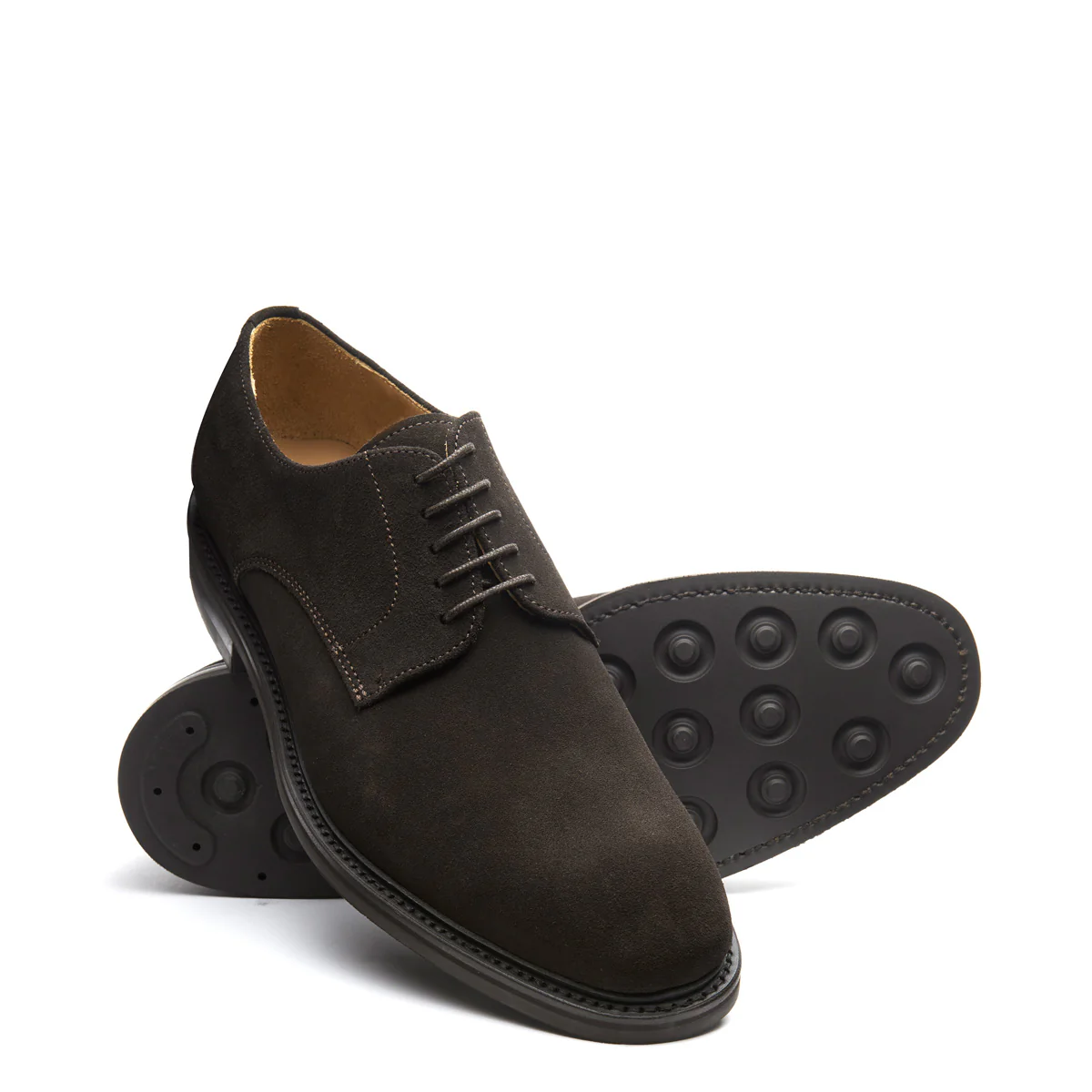 Brown Suede 5 Eye Derby Shoe - Image 2