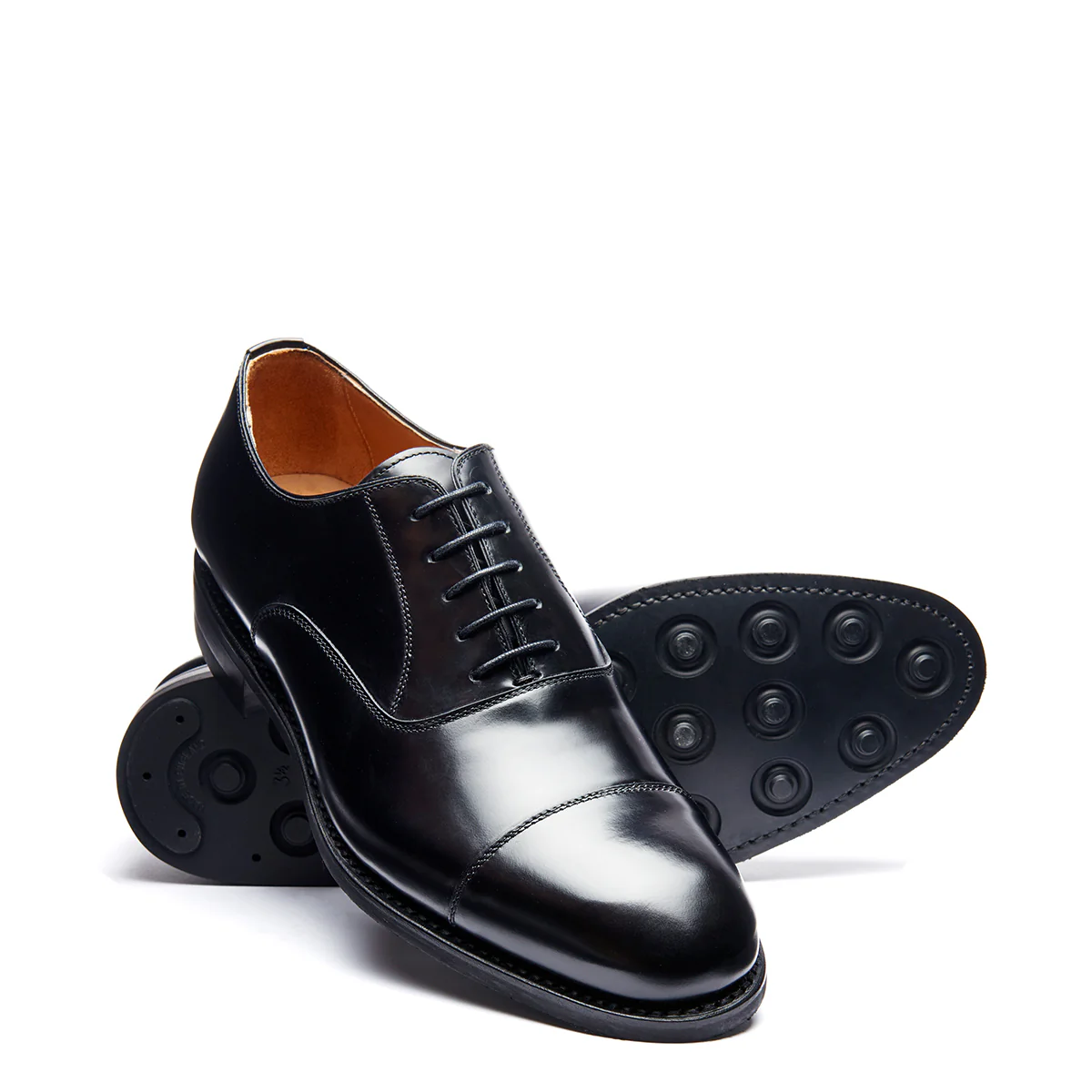 Black Hi-Shine 5 Eye Oxford Shoe - Image 2