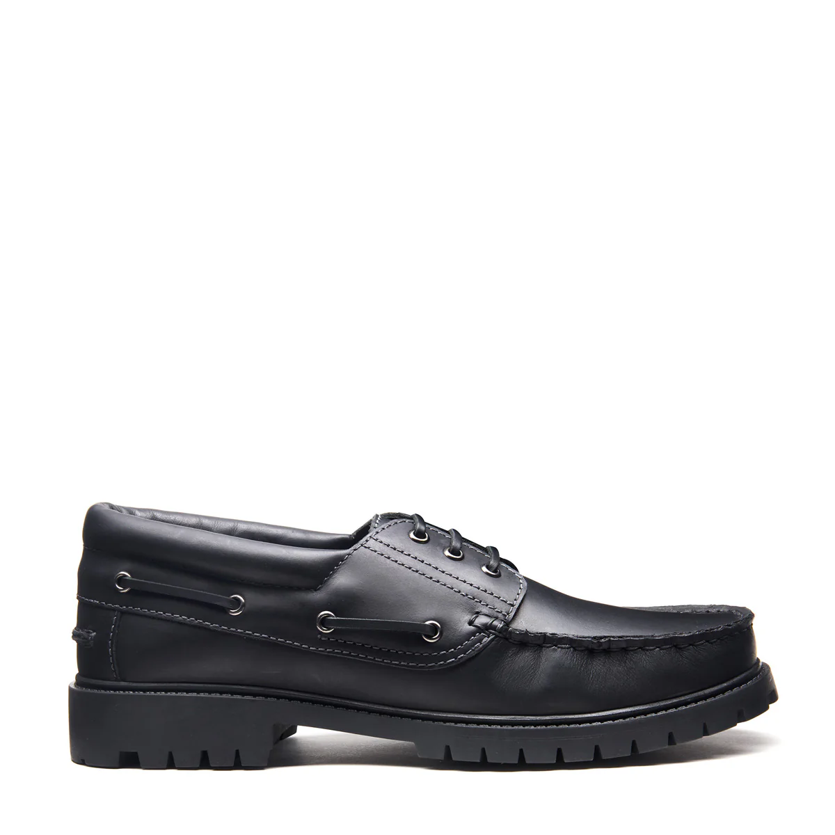 Black Greasy Boat Shoe