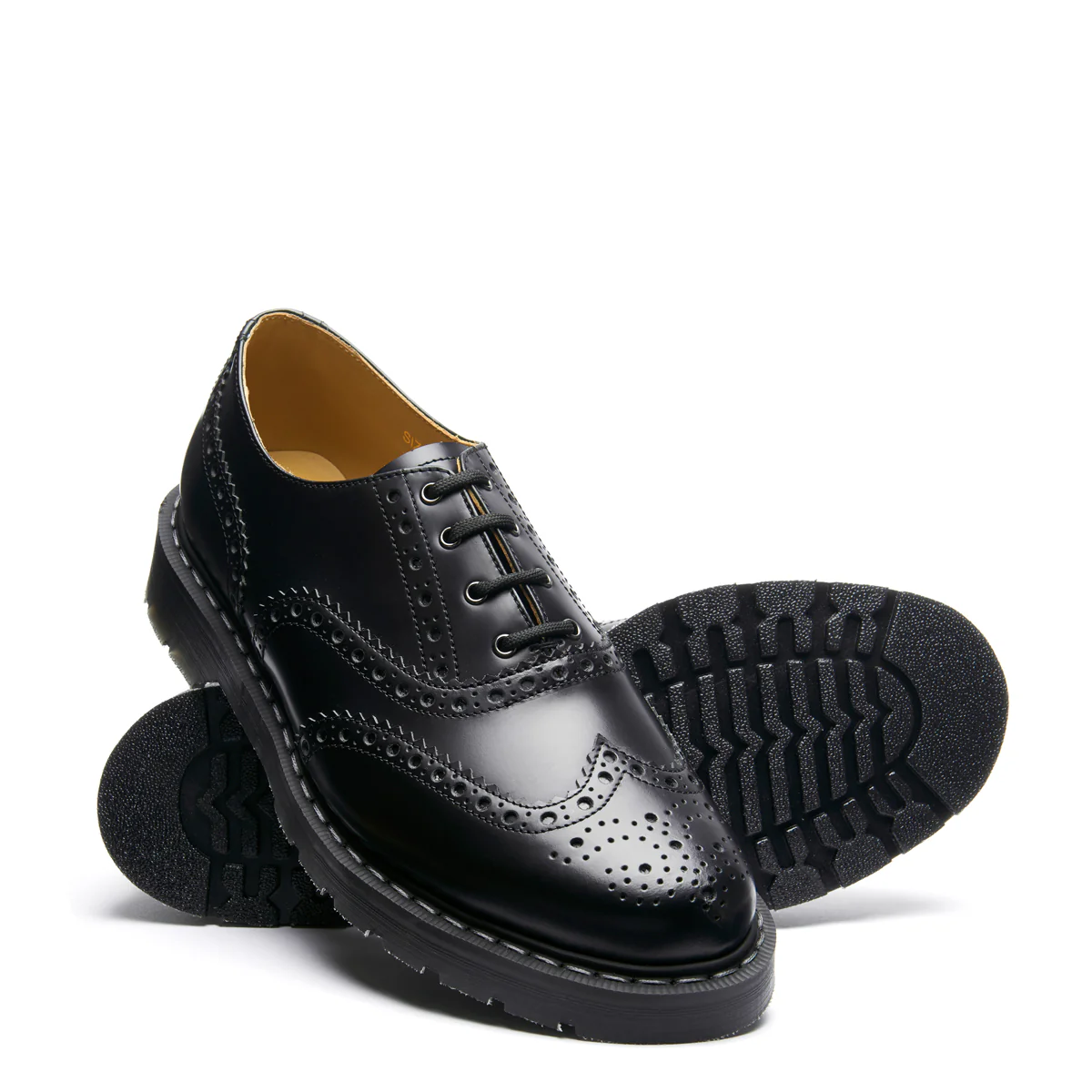 Black Hi-Shine 4 Eye English Oxford Brogue Shoe - Image 2
