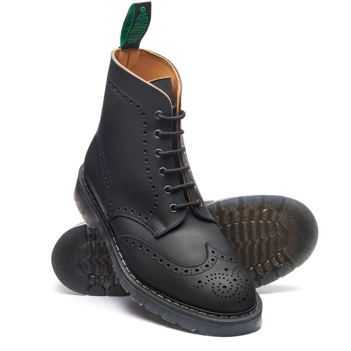 Black Greasy 6 Eye Brogue Boot - Image 2