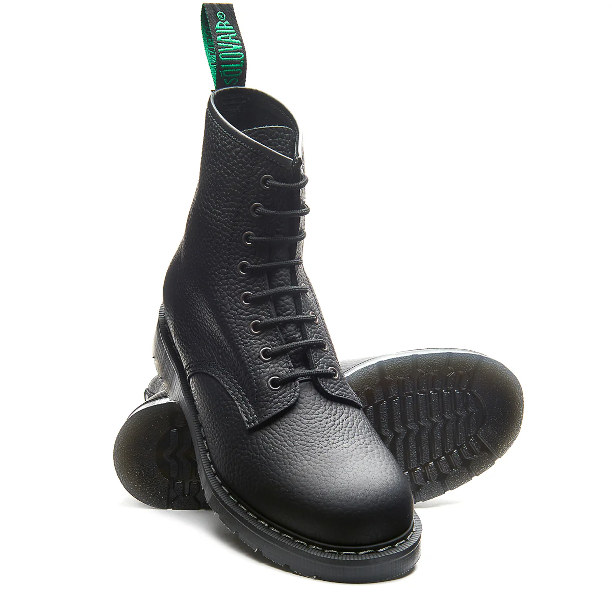 Black Greasy Grain 8 Eye Derby Boot - Image 2