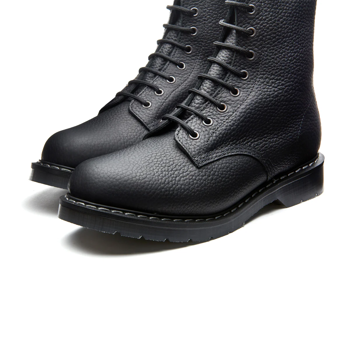 Black Greasy Grain 8 Eye Derby Boot - Image 3