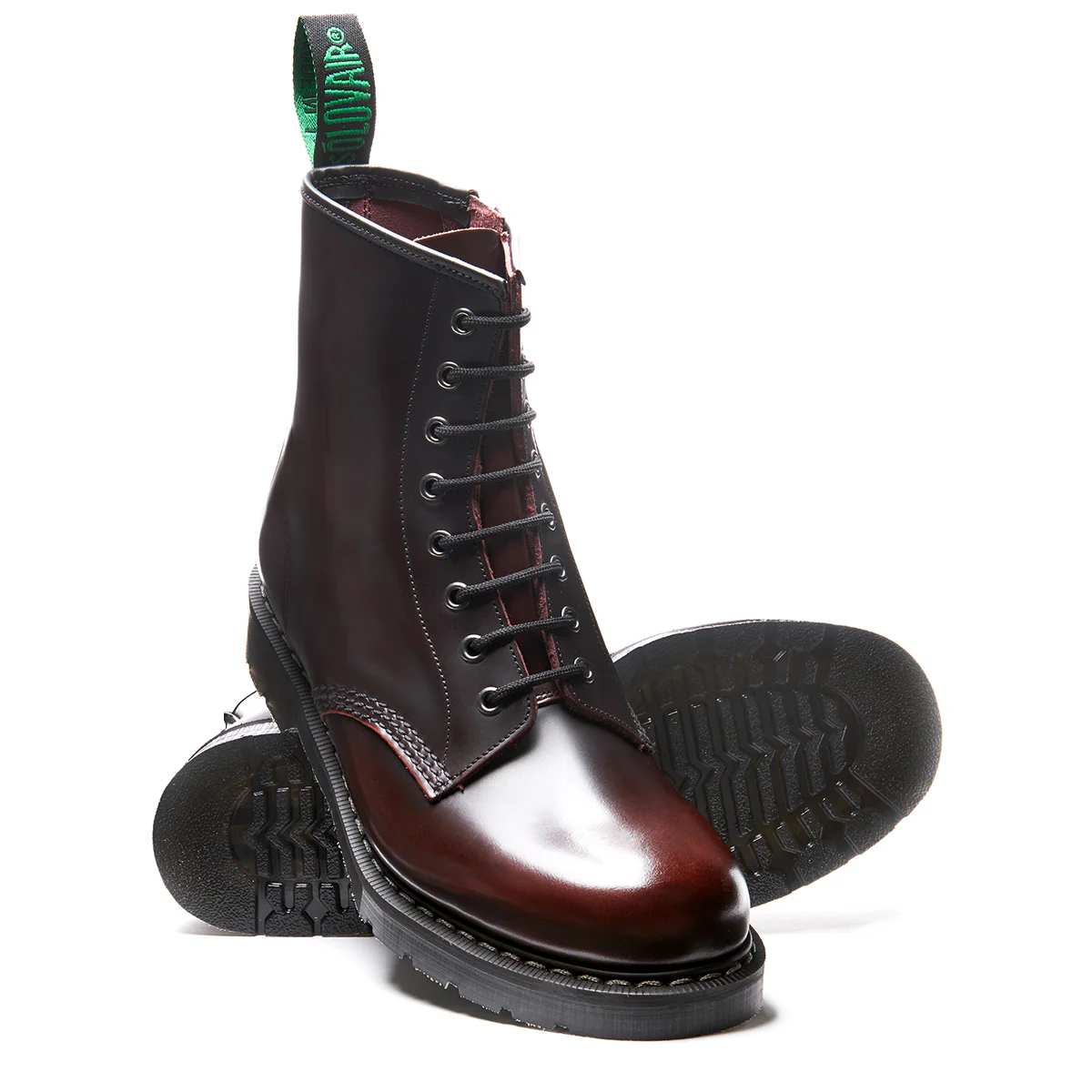 Burgundy Rub-Off 8 Eye Zip Derby Boot - Image 3