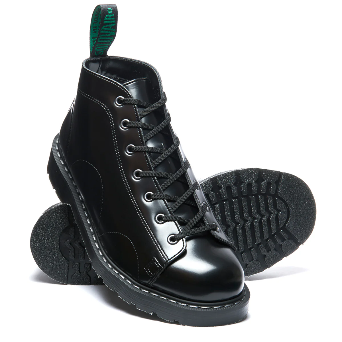 Black Vegan Hi-Shine 7 Eye Monkey Boot - Image 2